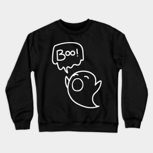 Cute Ghost Minimalist Aesthetic Halloween Design Crewneck Sweatshirt